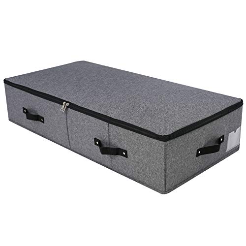 AMJ Extra Length Under Bed Storage Organization Containers for Shoes, Clothing, Bedding, 35.5 x 16.5 x 7“, Black Gray - color: Black Gray, size: 35.5 x 16.5 x 7“