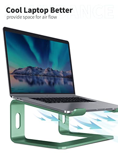 SOUNDANCE Laptop Stand, Aluminum Computer Riser, Ergonomic Laptops Elevator for Desk, Metal Holder Compatible with 10 to 15.6 Inches Notebook Computer, Green - color: F-Green, size: For 10 to 15.6 Inches Laptop