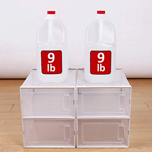 OnDisplay Clik Stackable Interlocking Shoe Box System (Standard Clear/White, Set of 4) - color: Standard Clear/White, size: Set of 4