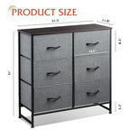 WLIVE Dresser for Bedroom with 6 Drawers, Closet Dresser with Fabric Bins, Chest of Drawers for Closet, Living Room, Hallway, Dark Grey - color: A-dark Grey