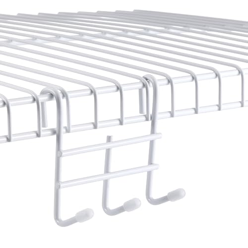 Teenyyou 6 Pack 3 Hook Attachment for Wire Shelving 3.75" l x 1.625" d x 3.25" h Wire Shelving Hooks Accessories Steel Hanging Rack Metal for Storage Organizer(White) - color: White