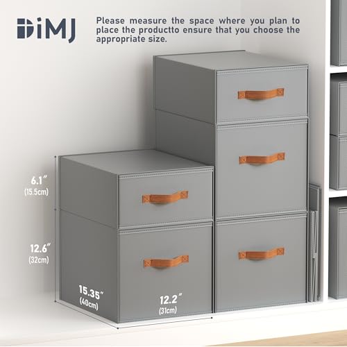 DIMJ Closet Organizers and Storage- Fabric Stackable Storage Drawers Shelf Organizer for Clothes, Underwear, Sweaters, Collapsible Storage Bins for Wardrobe, Bedroom, Shelves - color: Grey, size: 3 Pack - Large/X-Large