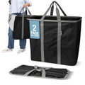 CleverMade Collapsible Laundry Caddy – Foldable Laundry Hamper & Tote, XXL 64L Pop-Up Laundry Basket with Handles, Space-Saving Laundry Organizer for Home, Dorm, Closet & Travel, 2 Pack - Black Gray - color: Black Gray
