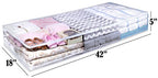Masirs Clear Underbed Storage Bag, Durable Vinyl Material to Shield Your Contents from Dust, Dirt and Moisture, Easy Gliding Zipper for Easy Access and Label Pocket for Easy Identification, (2-Pack) - size: Under-Bed Storage Bag