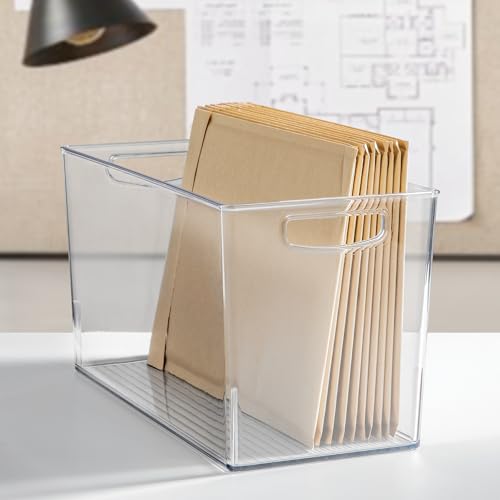 iDesign Pantry Bin with Handles - Kitchen Storage Bins for Cabinets, Pantry, or Fridge - Clear - style: Pack of 1