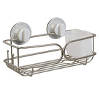 Zenna Home Adhesive or Suction Mount Shower Basket, Rustproof Shower Storage and Bath Organizer Caddy, No Tools, No Drilling, Easy Wall Mount Installation, Power Grip Pro, Stainless Steel - style: Basket