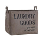 Danya B. LY117 Decorative Canvas Laundry Basket with Handles - Portable Collapsible Foldable Clothes Hamper - Khaki Green