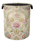 Shabby Chic Rose Laundry Basket with Handles - Extra Large Foldable Hamper for Bathroom/Laundry/Bedroom/Dorm, Washable Fabric Storage Bin - color: Shabby Chic Rose