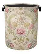Shabby Chic Rose Laundry Basket with Handles - Extra Large Foldable Hamper for Bathroom/Laundry/Bedroom/Dorm, Washable Fabric Storage Bin - color: Shabby Chic Rose