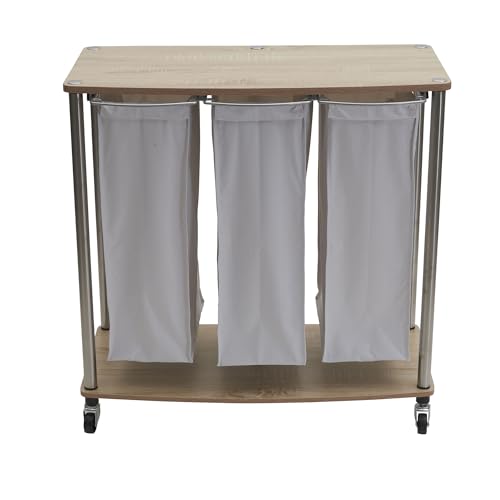 Household Essentials 3-Bag Laundry Sorter, Washable Linen Laundry Bags, 3-Load Capacity, Versatile, Light Ash - style: Laundry Sorter