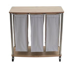 Household Essentials 3-Bag Laundry Sorter, Washable Linen Laundry Bags, 3-Load Capacity, Versatile, Light Ash - style: Laundry Sorter