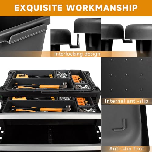 [60 PCS Upgraded] FLYVOLE Tool Box Organizer Tray, Toolbox Desk Drawer Organizer, Tool Box Tray, Toolbox Organization Storage for Rolling Tool Chest (60 PCS) - color: 60 PCS