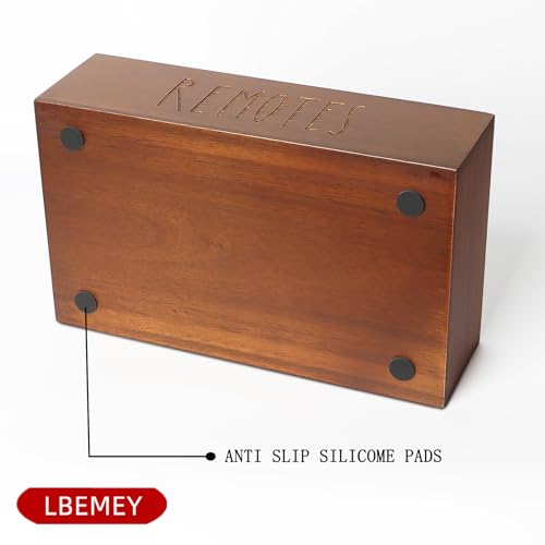 LBEMEY Acacia Wood Remote Control Holder, TV Remote Holder, Remote Organizer for Table,Home,Living room, bedroom for Wooden Remote Box (Brown, XL,for 6+ Remote Controls) - size: XL,for 6+ Remote Controls
