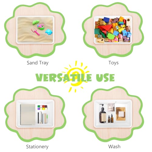 ShineMe Turn in Trays Classroom, 6 Pack White Paper Trays for Classroom with Colorful Labels, Thick Plastic Storage Bins for School, Office Organization, Letter Size Flat Storage Tray - color: White