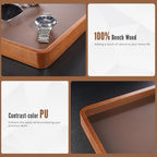 ProCase Wooden Valet Tray for Men, Wood Catch-All EDC Organizer, Nightstand, Entryway Bedside Dump Holder, for Wallets, Keys, Watches, Phones, Loose Change, Trinkets -DarkBrown - color: Dark Brown