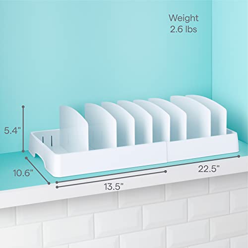 YouCopia StoraLid Food Container Lid Organizer, Expandable with Tall Dividers, White - size: Expandable Classic