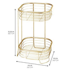 iDesign 2-Tier Bathroom Freestanding Square Shower Caddy Organizer - Gold - color: Gold