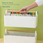 Vidifor Art Supply Organizers Caddy with Handle, Desk, Home, Office, Cleaning Basket, Makeup Caddy and Tote (White+Blue, Large) - color: White+Blue