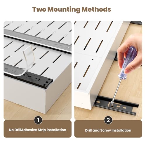 Dayacoco Pull Out Cabinet Organizer, Expandable Width (11.4"-19.4") and Depth (16.7"-21") With 3 Rails, Heavy Duty Slide out Drawers for Kitchen Base Cabinet Organization, No Drill, White