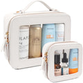 LETGO Clear Makeup Bags Set - TSA Approved Toiletry Bag with Handle Large Opening, Clear Toiletry Bags Case Pouch for Traveling Travel Car Orangizer Storage Essentials (Mini+Large White) - color: 0-Large+Mini-White