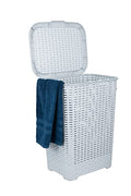 Superio Slim Deluxe Laundry Hamper Wicker, 60 Liter Ivory, Beige, Model:502-503-504 - color: White Smoke, size: 1-pack