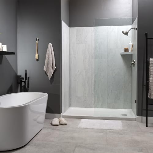 Palisade Vinyl Waterproof Corner Shower Shelf in Polar Frost - color: Polar Frost