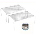 Large(15.7 x 9.4 inch)White Cabinet Storage Shelf Rack Set of 2, Rustproof Metal Wire Kitchen Counter Organizers and Storage, Spice Organization for Cabinet, Plate, Dish, Pantry, Bathroom, Fridge - size: 2Pack-White-15.7 x 9.4 inch