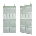 2 Pack- 12 Pocket Over Door Hanging Storage Organizer with 4 Kinds Pouch,Back of Closet Hanging Shelf Storage Organization for Sock,Hat,Underwear,Behind Door Caddy in Bedroom,Bathroom,Entrance,Dorm,RV - style: Small-Green: Pack of 2