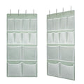 2 Pack- 12 Pocket Over Door Hanging Storage Organizer with 4 Kinds Pouch,Back of Closet Hanging Shelf Storage Organization for Sock,Hat,Underwear,Behind Door Caddy in Bedroom,Bathroom,Entrance,Dorm,RV - style: Small-Green: Pack of 2