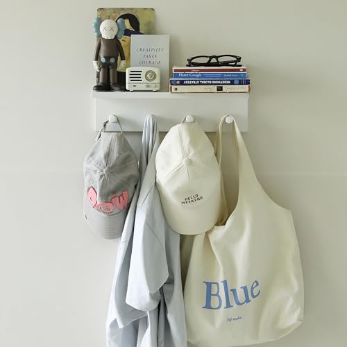 Entrance Coat Rack ，Coat Hooks, Wall-Mounted Wooden Hook Rack, Wall-Mounted Shelves are Very Suitable (White Color Finish—A-1) - style: White color finish—A-1