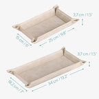 Navaris 2 x Empty Tray for Keys, Coins, Mobile Phones, Jewellery – Entrance Table for Office Bedside Tables - color: Beige