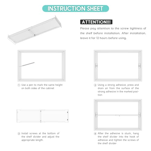 Expandable Closet Tension Shelves Organizers, Heavy-Duty Metal Tension Shelf, Adjustable Locker Shelf Cabinet for Closets Wardrobe Pantry Cupboard Kitchen Laundry - size: 1Pack/Normal, Large, W11.8" x L(17 "~ 31.5")
