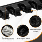 Heavy Duty ABS Plastic Broom Holder with 5 Slots and 6 Hooks | Wall Mount Mop and Broom Hanger | Waterproof Broom Organizer with Screws| Wall Mount Tool Organizer for Garage Storage - size: 5 Slots & 6 Hooks