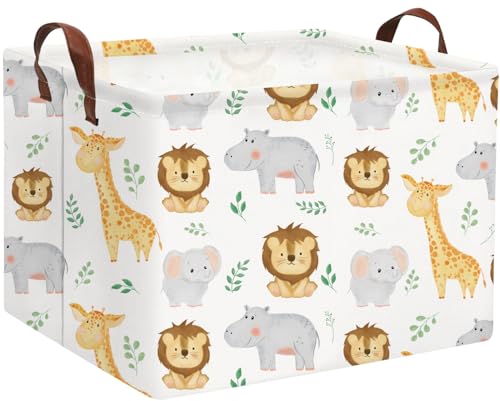 HIYAGON Baby Basket Woodland Toy Storage kids Baby Boy Girls Basket Rectangular Storage Bin Organizer Boxes for Room Decor Books(Baby Hamper) - color: Baby Hamper