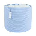 XUANGUO Cotton Rope Basket For Girls Boys Kids 16”X14” Baby Laundry Baskets Nursery Bin Round Woven Basket For Storage Toys Blankets Shoes Clothes blue - color: blue