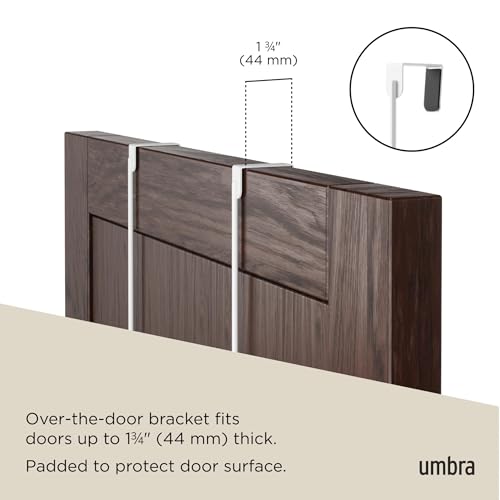 Umbra Estique Over The Door Coat Rack & Multi-Use Organizer, for Coats, Bags, Hats & More, Small, White/Natural - color: White/Natural, size: Small