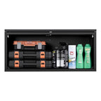 VEVOR Metal Wall Cabinet, 30.31W x 12.01D x 14.02H Inch, Floating Garage Tool Cabinet with Up-Flip Door, 120 lbs Load per Shelf, Fit for Garage, Basement, Kitchen, Warehouse, Assembly Required - style: Upgrade Flip up 14"