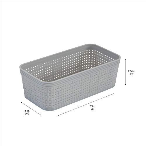 Simplify 10 Piece Organizing Set | Multiple Size Bins | Multipurpose | Office | Desk | Dorm | Bathroom | Storage Basket | Small Items | Accessories | Grey