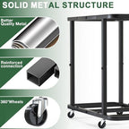 60 Gal(230L) High Grade Large Laundry Basket with Wheels, Rolling Laundry Hamper, Laundry Cart with Metal Frame and Removable Bag Design, Suitable for Laundry Room, Bedroom (Black, 3 Section 230L) - color: Black, size: 3 Section 230L