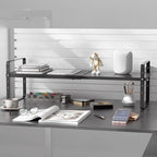 Expandable Kitchen Cabinet Shelf Organizer Rack Heavy Duty Metal Spice Rack Stackable Kitchen Counter Storage Shelf for Kitchen Cabinet Pantry Bathroom (Black - 16.5"-27" L x 8" W x 9.6" H - 3Pack) - color: Black - 16.5"-27" L X 8" W X 9.6" H - 3pack