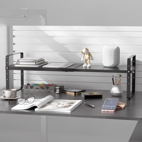 Expandable Kitchen Cabinet Shelf Organizer Rack Heavy Duty Metal Spice Rack Stackable Kitchen Counter Storage Shelf for Kitchen Cabinet Pantry Bathroom (Black - 16.5"-27" L x 8" W x 9.6" H - 3Pack) - color: Black - 16.5"-27" L X 8" W X 9.6" H - 3pack