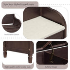 Knocbel Rustic Entry Storage Bench with Hidden Compartments and Removable Cushion, Wooden Entryway Hallway Foyer Shoe Bench Bedroom End of Bed Bench, 250lbs Weight Capacity (Espresso) - color: Espresso