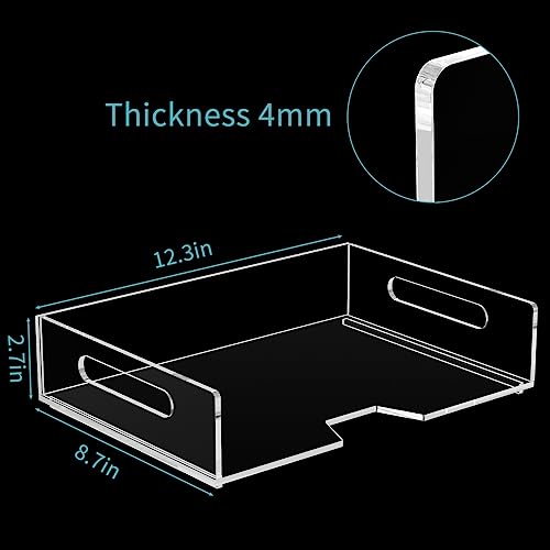 HIIMIEI Acrylic Paper Tray 2 Pack Clear Letter Tray Desk Stackable Organizer for School, Home, Office - Horizontal - style: Horizontal