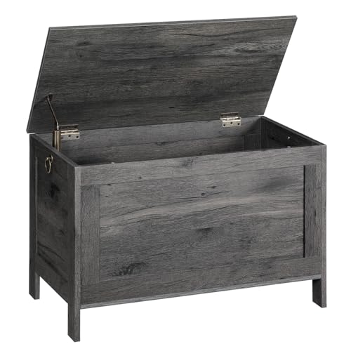 HOOBRO Toy Box, Retro Wooden Look Storage Chest with Safety Hinge, Entryway Storage Bench Supports 220 lb, 29.9 x 15.7 x 18.9 Inches Toy Chest Organizer, Easy Assembly, Charcoal Black BC75CW01G1 - color: Charcoal Black, size: 29.9x15.7x18.9 Inch