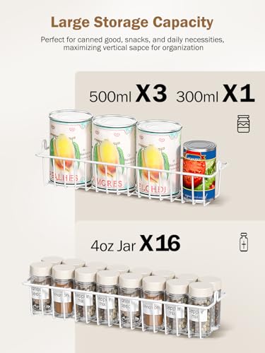Delamu Over The Door Pantry Organizer, 9-Tier Pantry Door Organizers and Storage with Adjustable Basket, Metal Hanging Spice Rack, Seasoning Organizer, Door Organizer for Home Kitchen Bathroom, White - color: White, size: 9 Tier