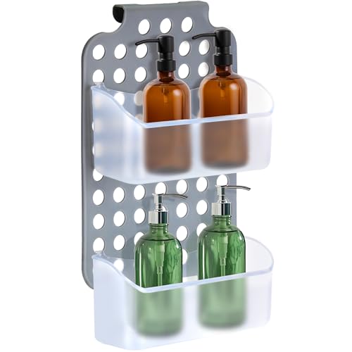 DecorRack Adjustable Hanging Storage, 2 Bins Over Shower Door Organizer, Bathroom Storage With Removable Baskets For Space Saving, BPA Free - size: 2 Bins