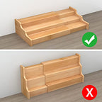 Spice Rack Kitchen Cabinet Organizer- 3 Tier Bamboo Expandable Display Shelf Yellow - color: Yellow