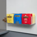 Tea Bag Organizer Holds up to 60 Tea Bags, Tea with 3 Compartments, Adhesive Wall Mount Tea Box Strong Tea bag Holder Hooks for Storage Cabinet and Kitchen Pantry Doors Transparent