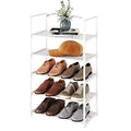 5-Tier Stackable Shoe Rack, Narrow Shoe Stand for 10-12 Pairs Shoe and Boots Organizer Storage Shelf Space Saving for Closet, Entryway and Hallway(White) - size: 5-Tier(White)
