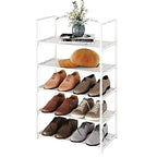 5-Tier Stackable Shoe Rack, Narrow Shoe Stand for 10-12 Pairs Shoe and Boots Organizer Storage Shelf Space Saving for Closet, Entryway and Hallway(White) - size: 5-Tier(White)